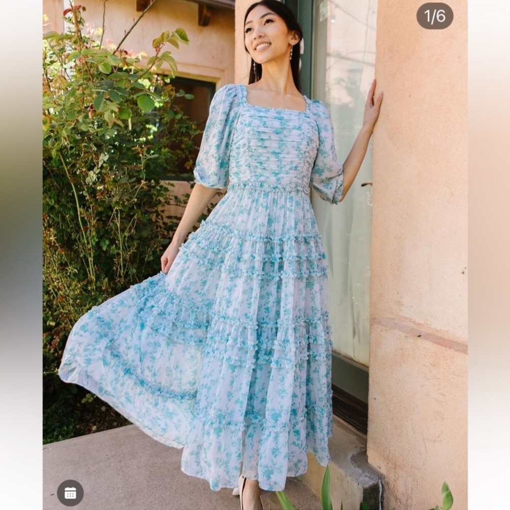 NWT L Ivy City Co Aniston Dress in Blue